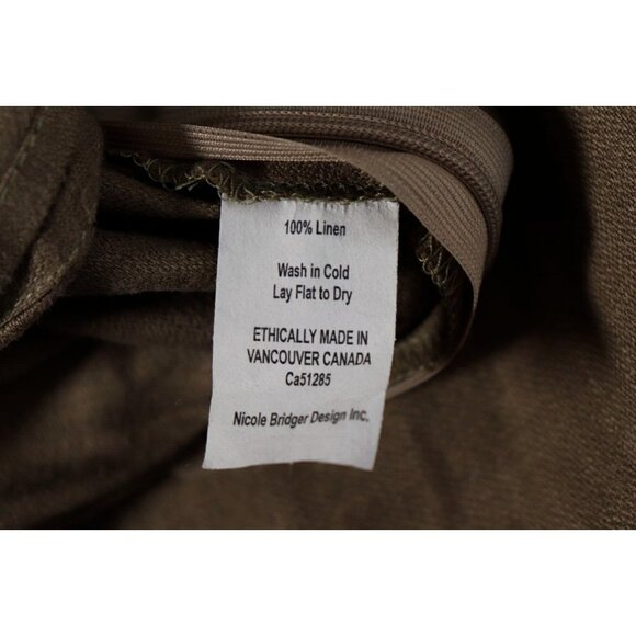 Nicole Bridger Womens Small Brown Asymmetrical Harem Linen Tank Dress Midi $295 - Picture 6 of 8